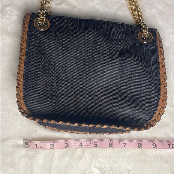 Michael Kors Denim and Tan leather Chain Shoulder/Crossbody Bag - Picture 15 of 16